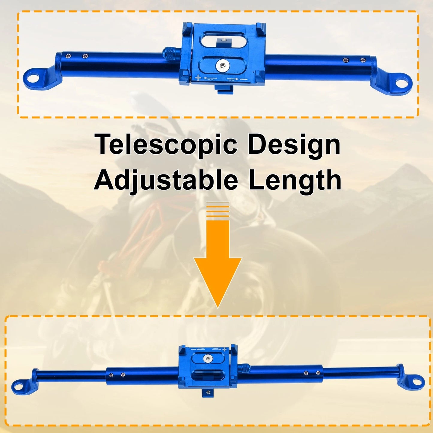 Balance Handle Bar Extender Bracket 1 Set Blue for Motorcycle