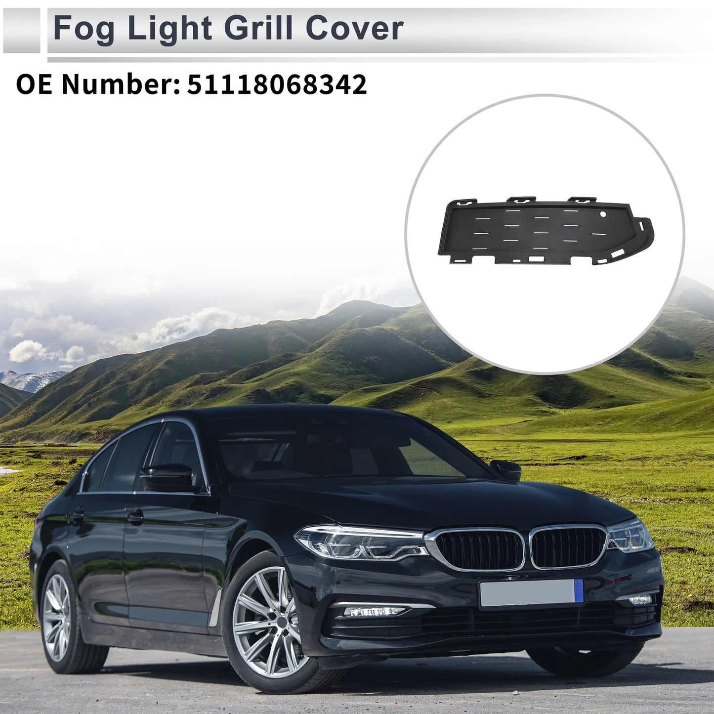 Front Right Fog Light Grill for BMW 5 Series (2018-2020)