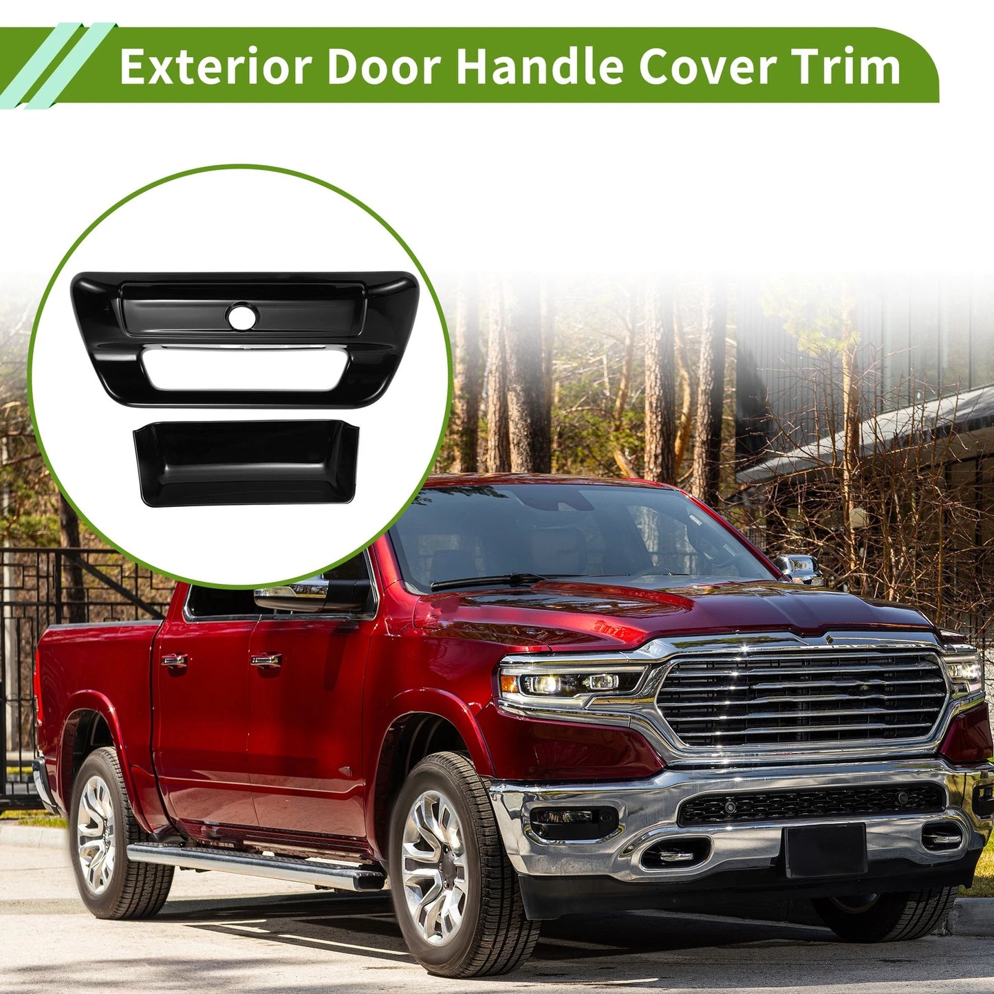 Exterior Door Handle Cover Trim for Dodge Ram 1500 2500 3500