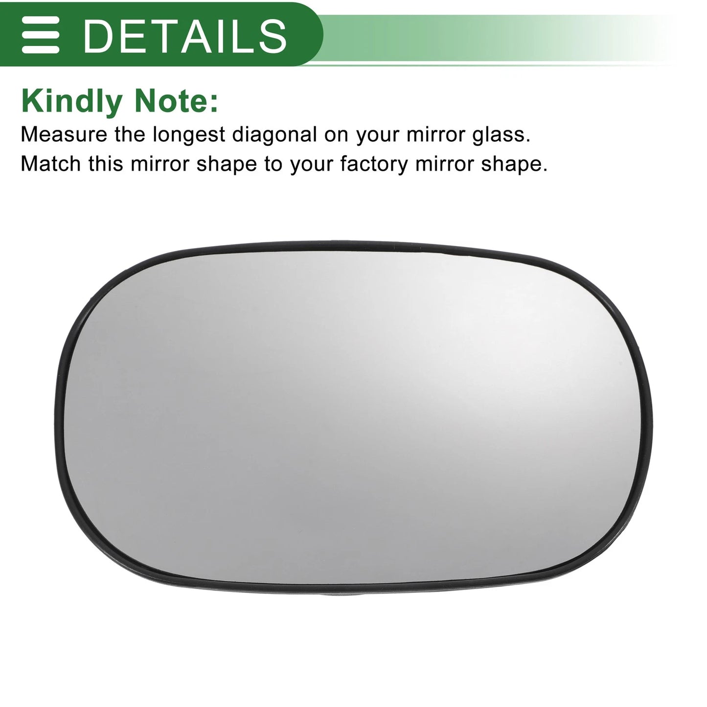 Left Side White Convex Mirror Glass for Ford Ka (1996-2008)