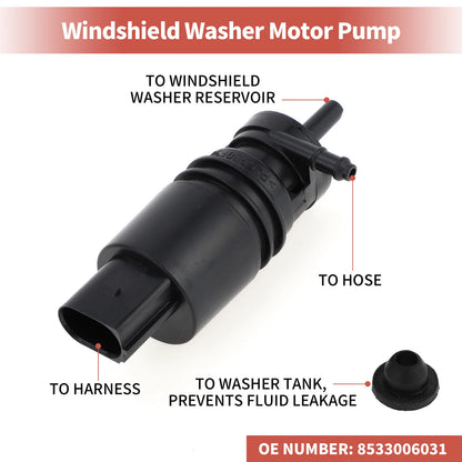 Windshield Washer Pump w/Grommet for BMW (2000-2006)