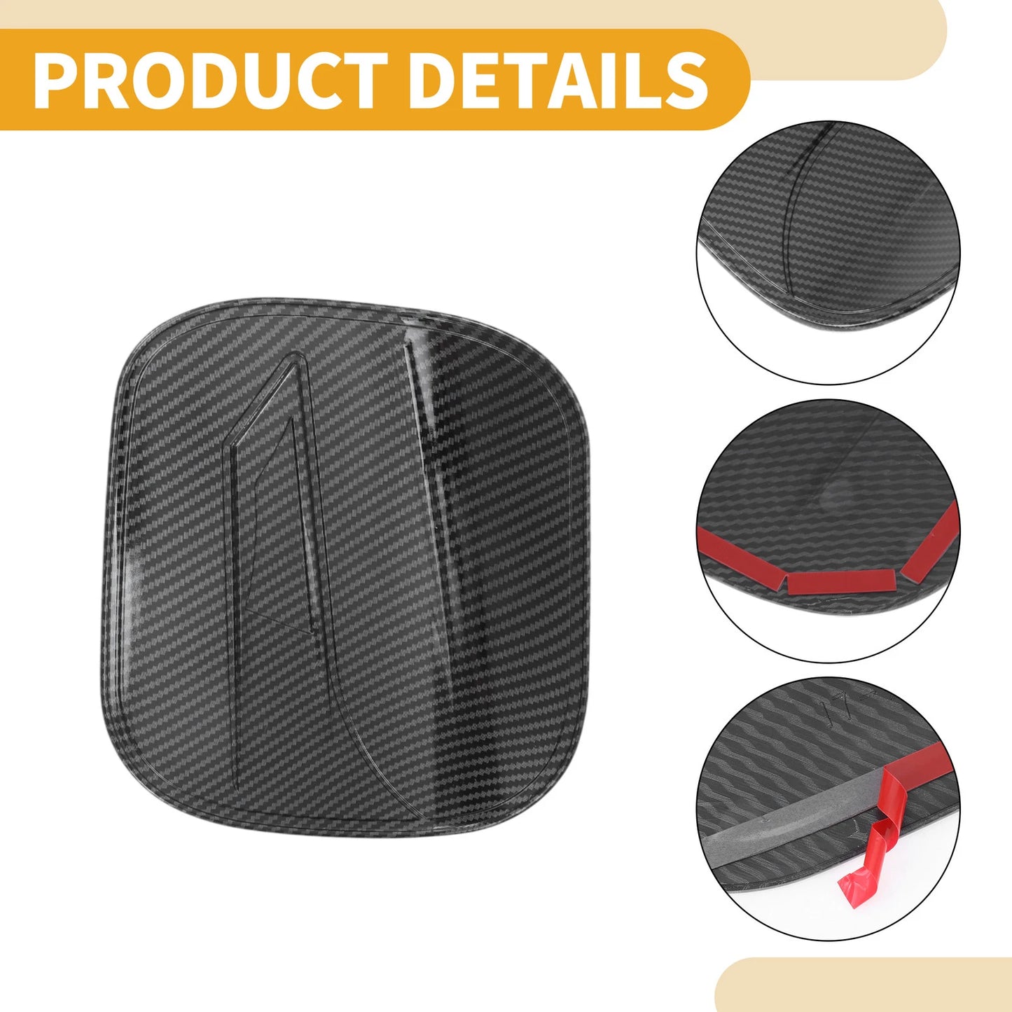 Fuel Tank Door Cap for Toyota CHR 2018-2025 Carbon Fiber Black