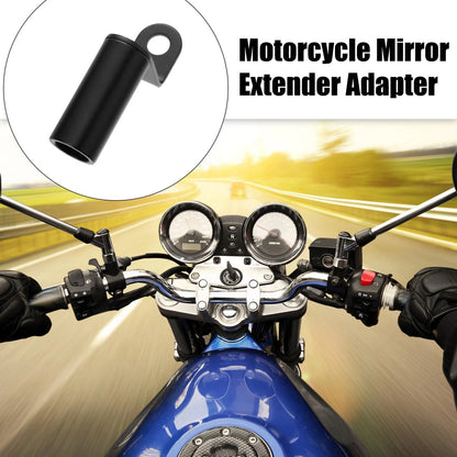 Motorcycle Rearview Mirror Handlebar Extender Holder 10mm Aluminum Alloy Black