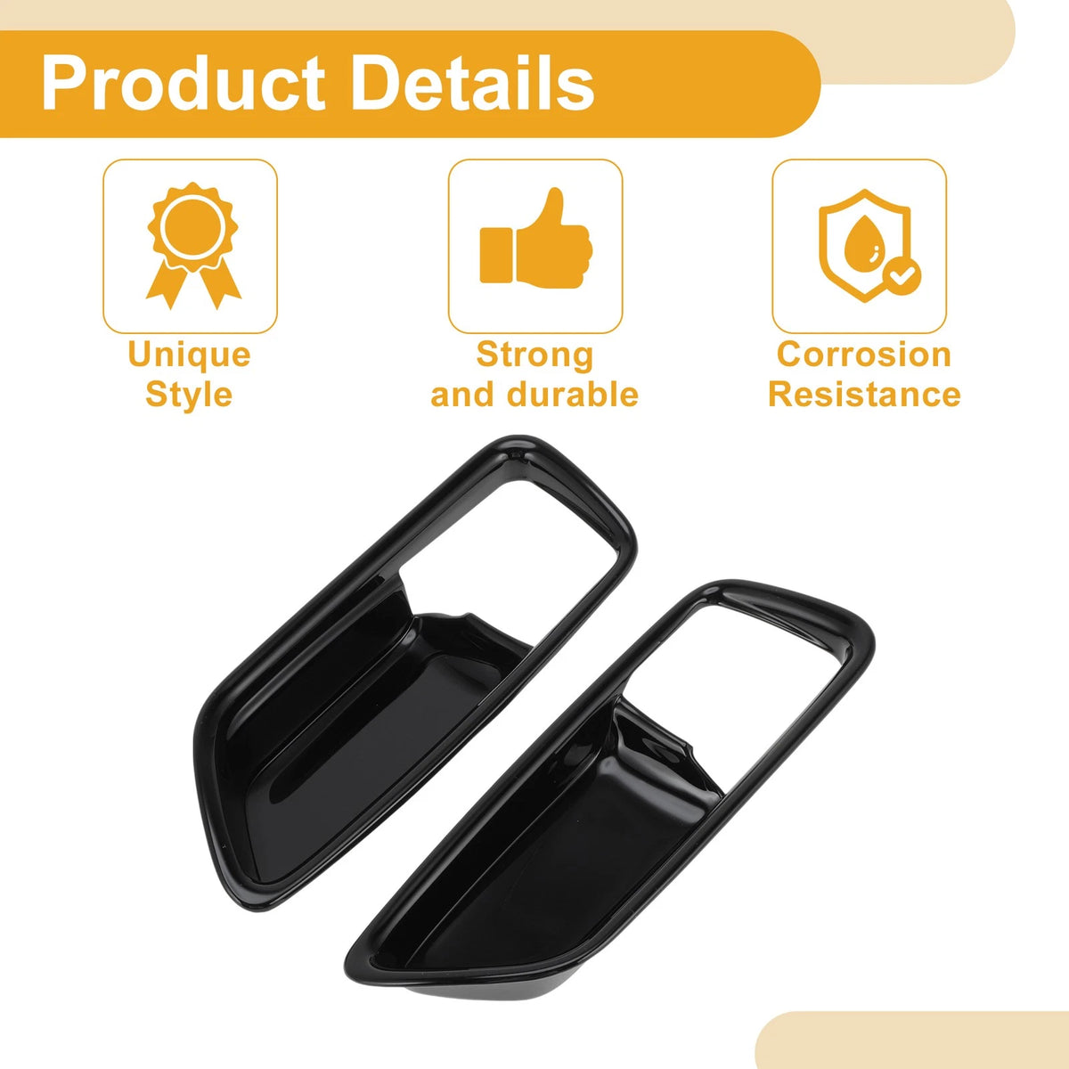 Gloss Black Interior Door Handle Bowl Cover Trim for Toyota Corolla (2019-2025)