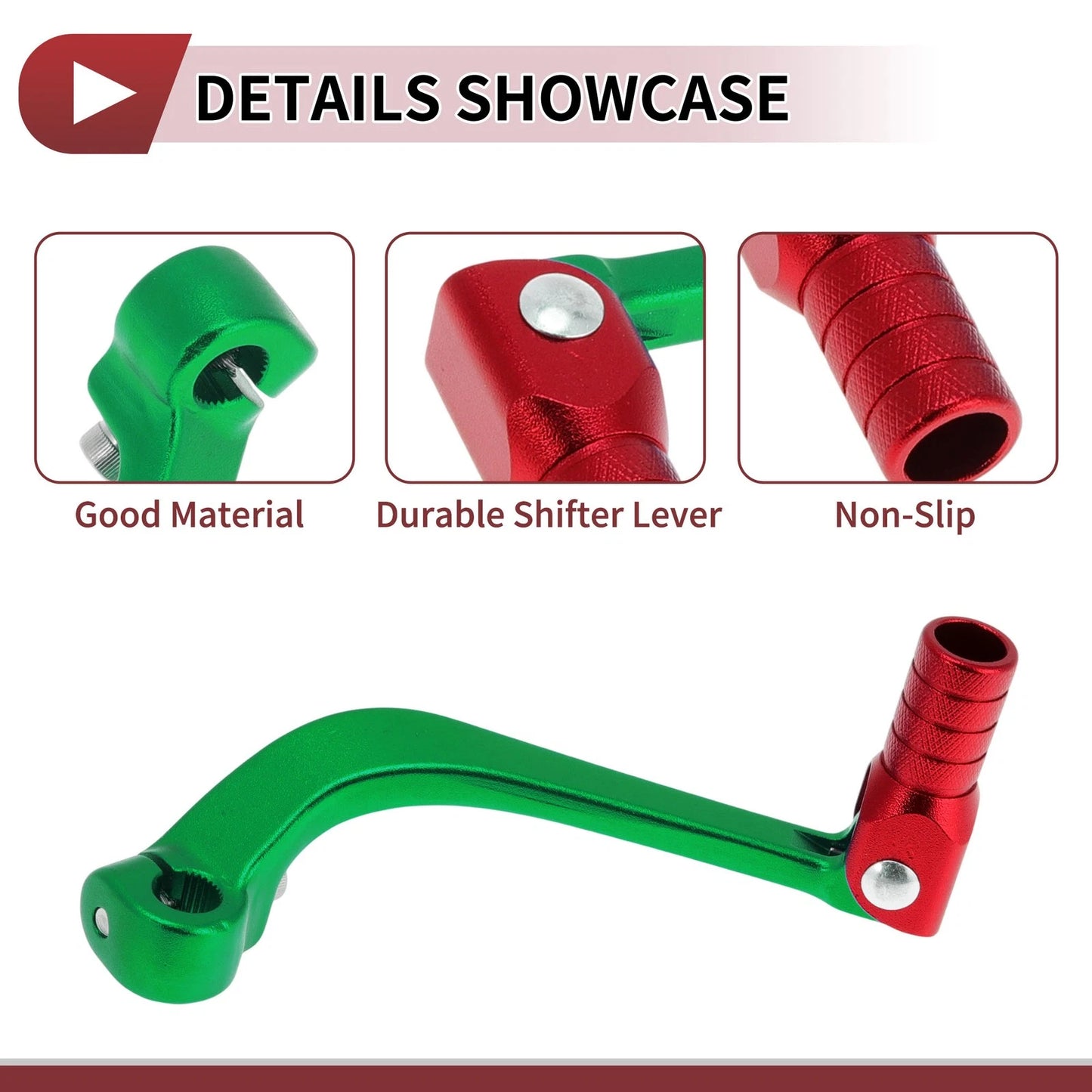 Folding Shifter Lever for Honda CRF110F (2013-2018) - Green & Red