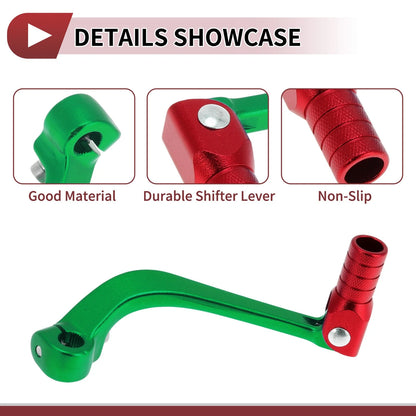Folding Shifter Lever for Honda CRF110F (2013-2018) - Green & Red