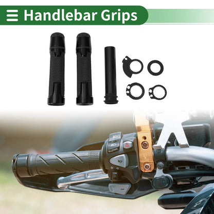 7/8" 22mm Hand Grips Cover Kit for Motorcycle Black Rhombus