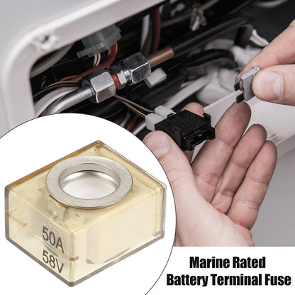 Waterproof 50A Fuse Terminal Marine Rated 58V Maximum