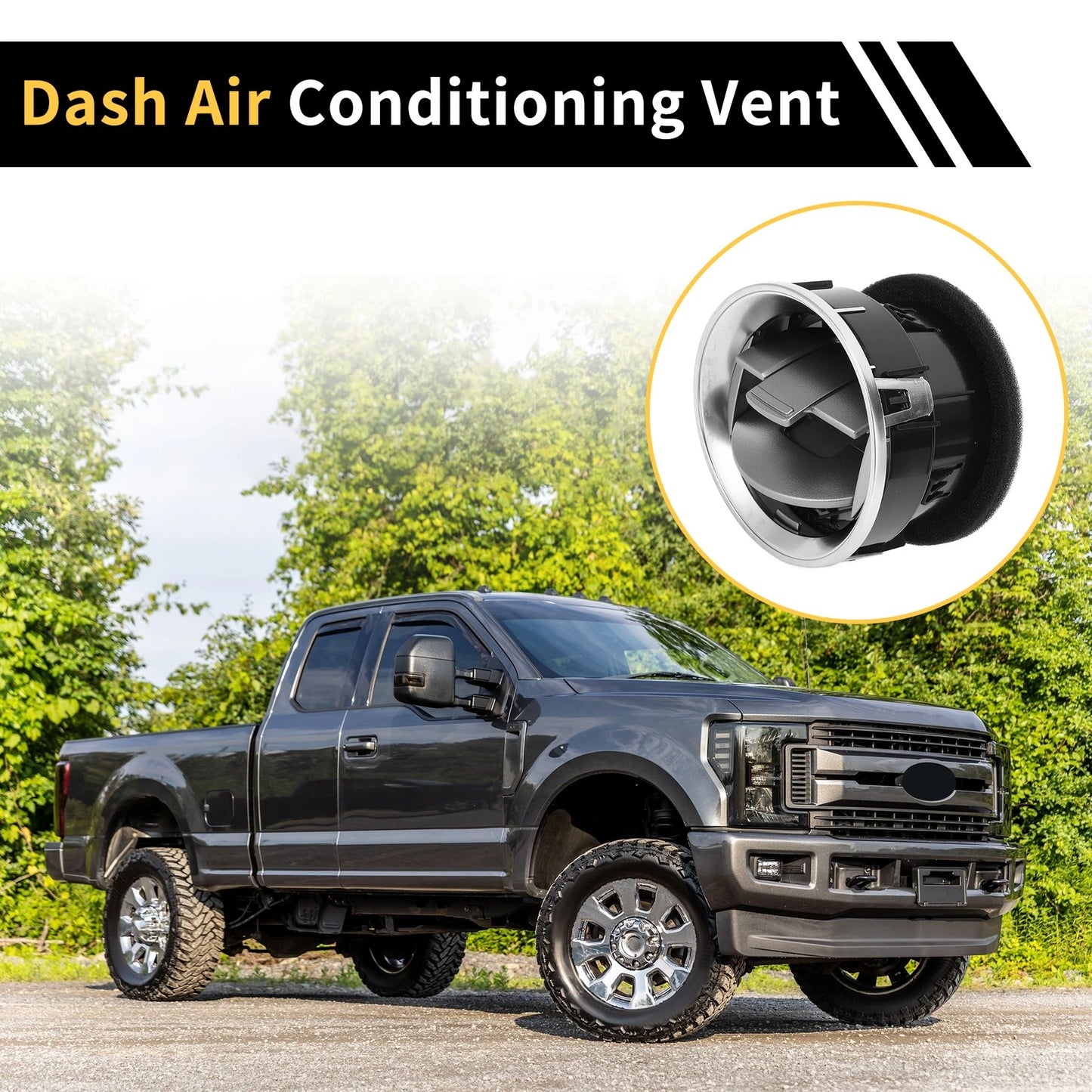 AC Heater Air Vent for Ford F150 (2009-2014) Center Dash Outlet Matte Black