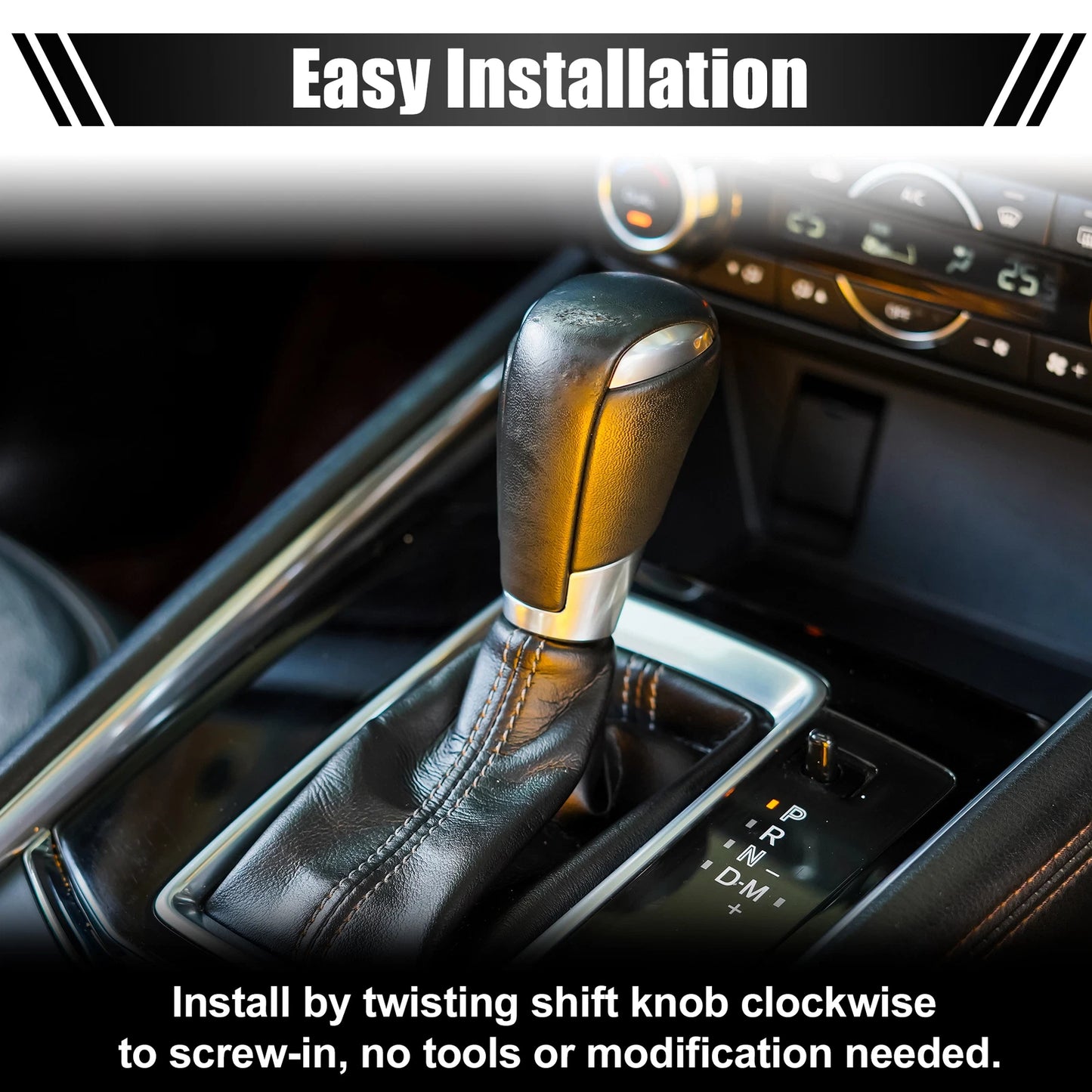 Car Gear Lever Shifter Knob Bright Black for Toyota Prius (2010-2015)