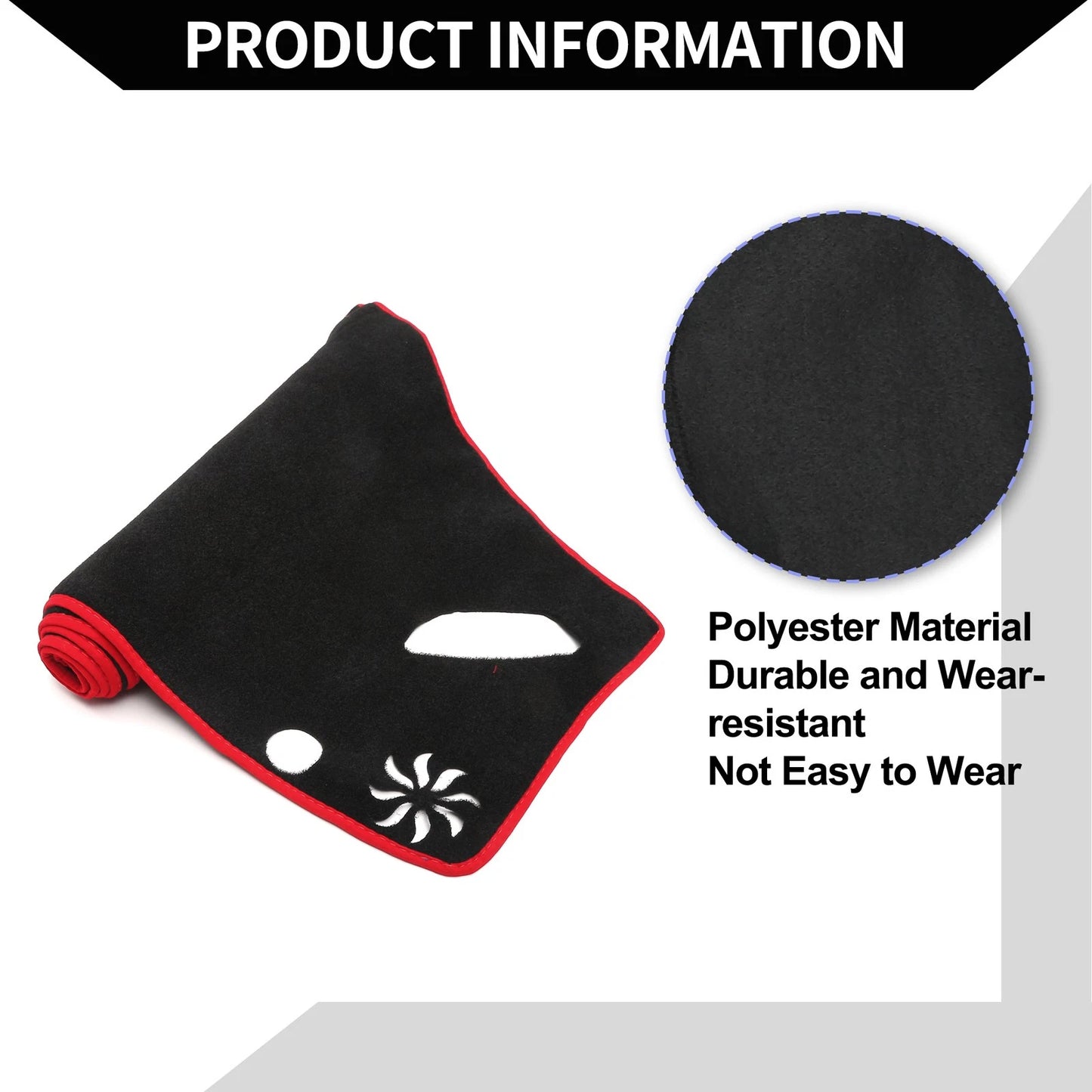 Dashboard Cover Mat for Subaru Forester (2018-2024) Black Red 1 Set