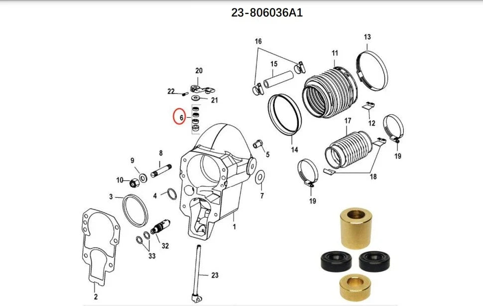 Shaft Bushing Kit for Mercruiser Alpha 1 Gen II (1991-1996)