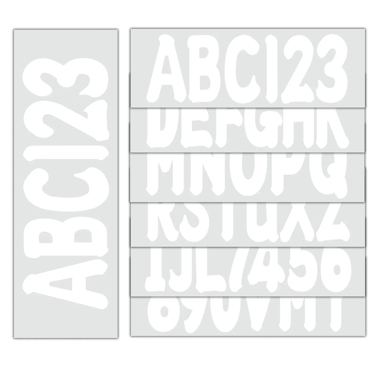Boat Registration Decal Sticker 4 Sets A-Z/0-9 White