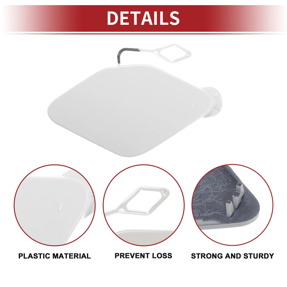 Front Car Bumper Tow Hook Cover for BMW 320i (2016-2018) - White 1 x Cover