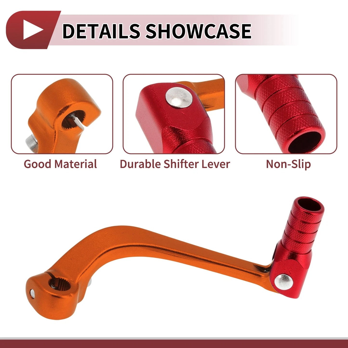 Folding Shifter Lever for Honda CRF110F (2013-2018) - Orange/Red