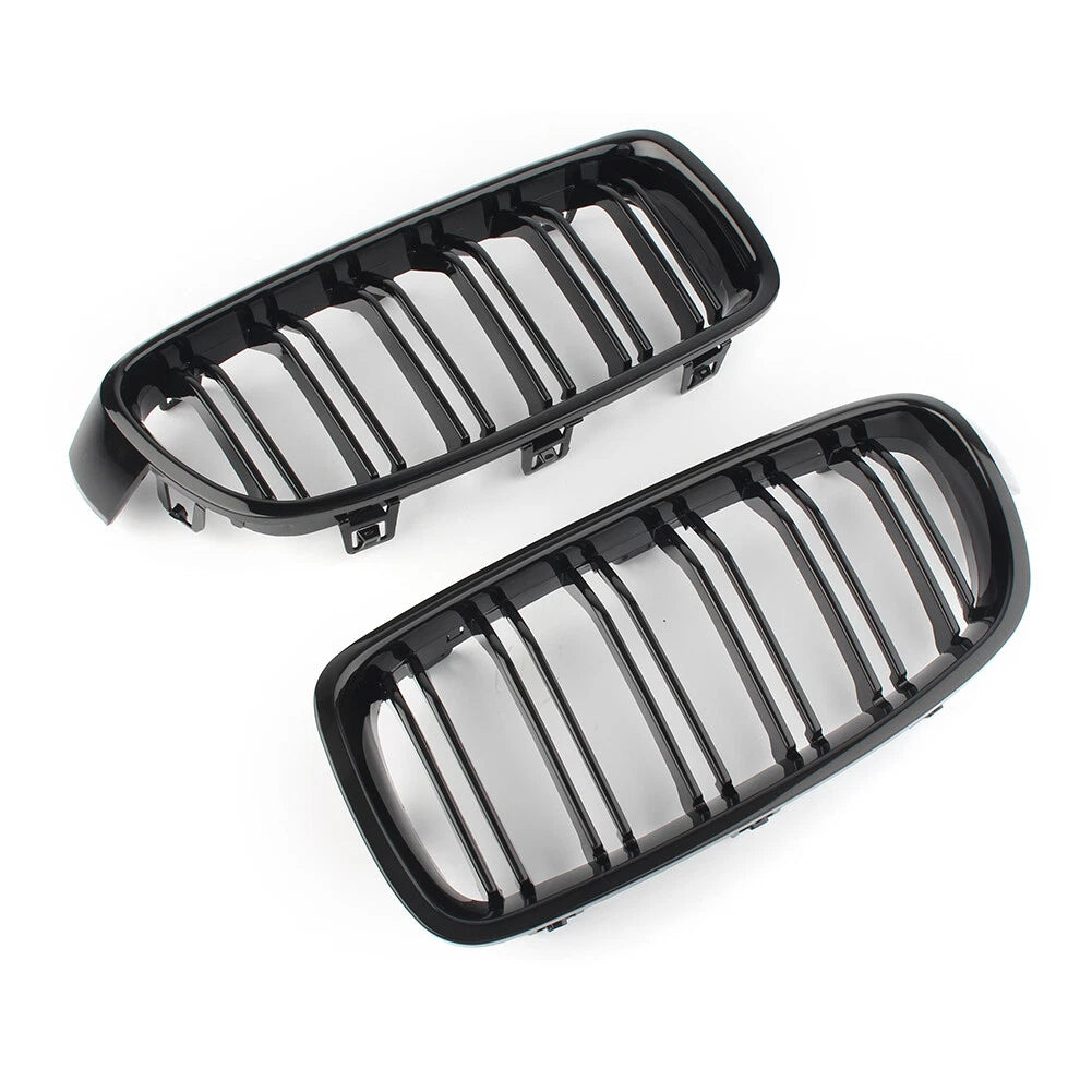 Dual Slat Gloss Black Grills for BMW 3-Series F30 F35 (2012-2016)