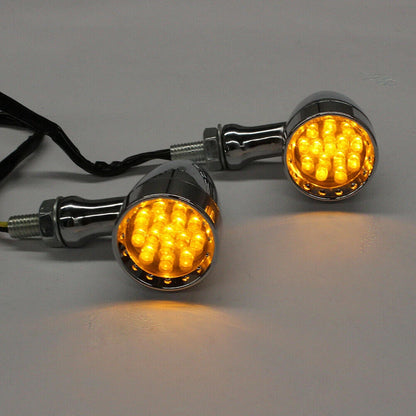 LED Turn Signal Brake Blinker Lights Chrome for Harley Davidson