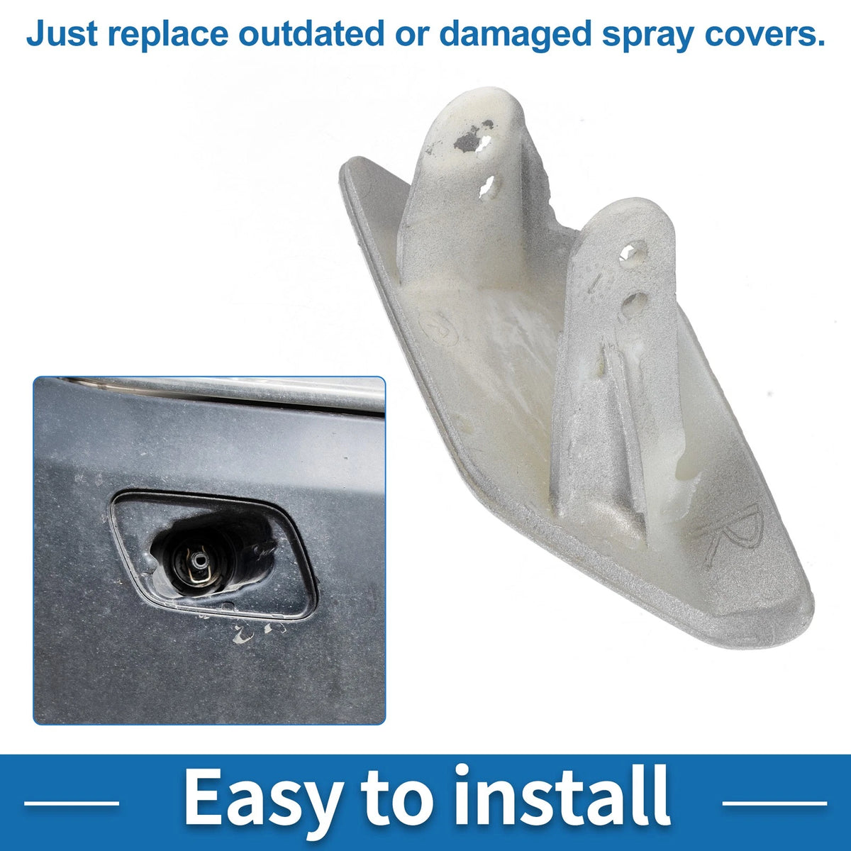 Front Right Washer Nozzle Cover for BMW 428i (2014-2016) Silver Tone
