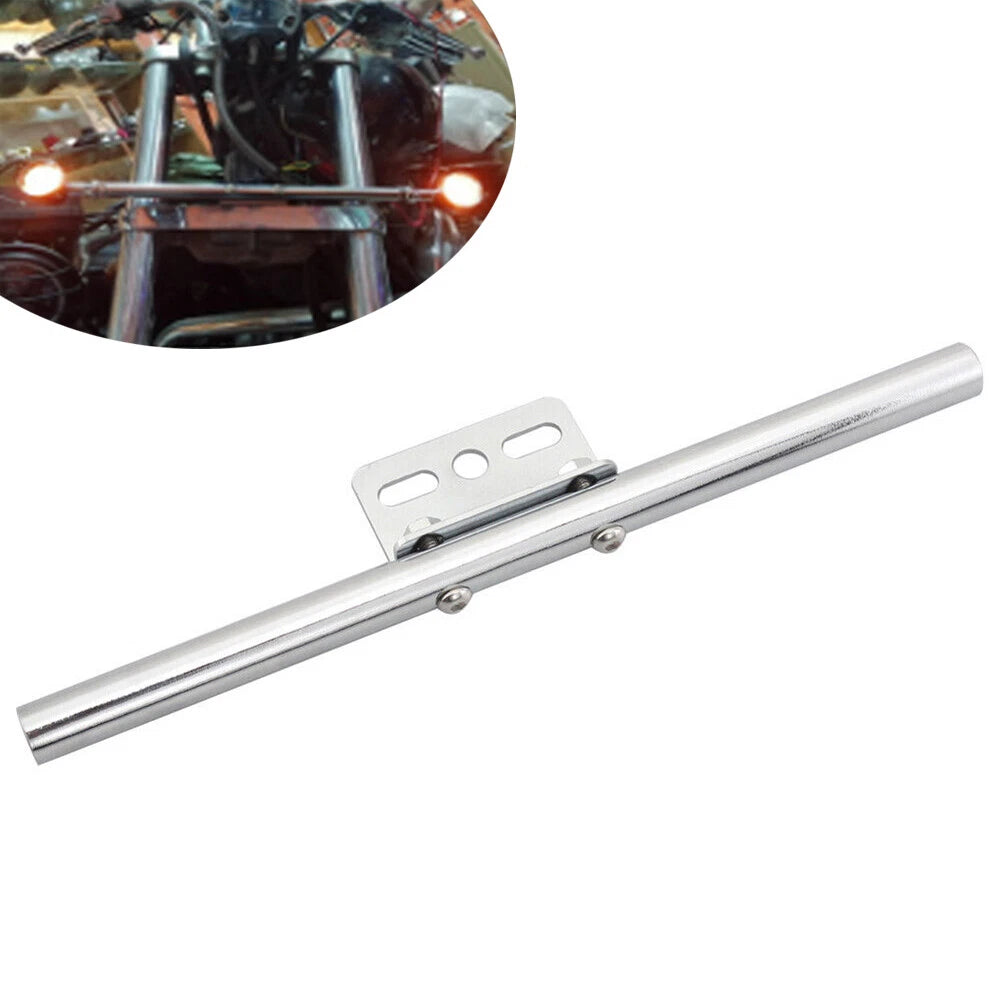 Chrome Short Mount Turn Signal Light Tube Bar Bracket for Harley Dyna (2006-2023)