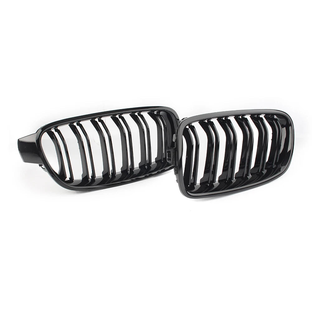 Dual Slat Gloss Black Grills for BMW 3-Series F30 F35 (2012-2016)