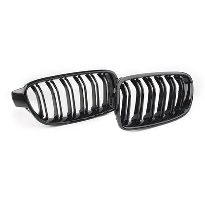 Dual Slat Gloss Black Grills for BMW 3-Series F30 F35 (2012-2016)
