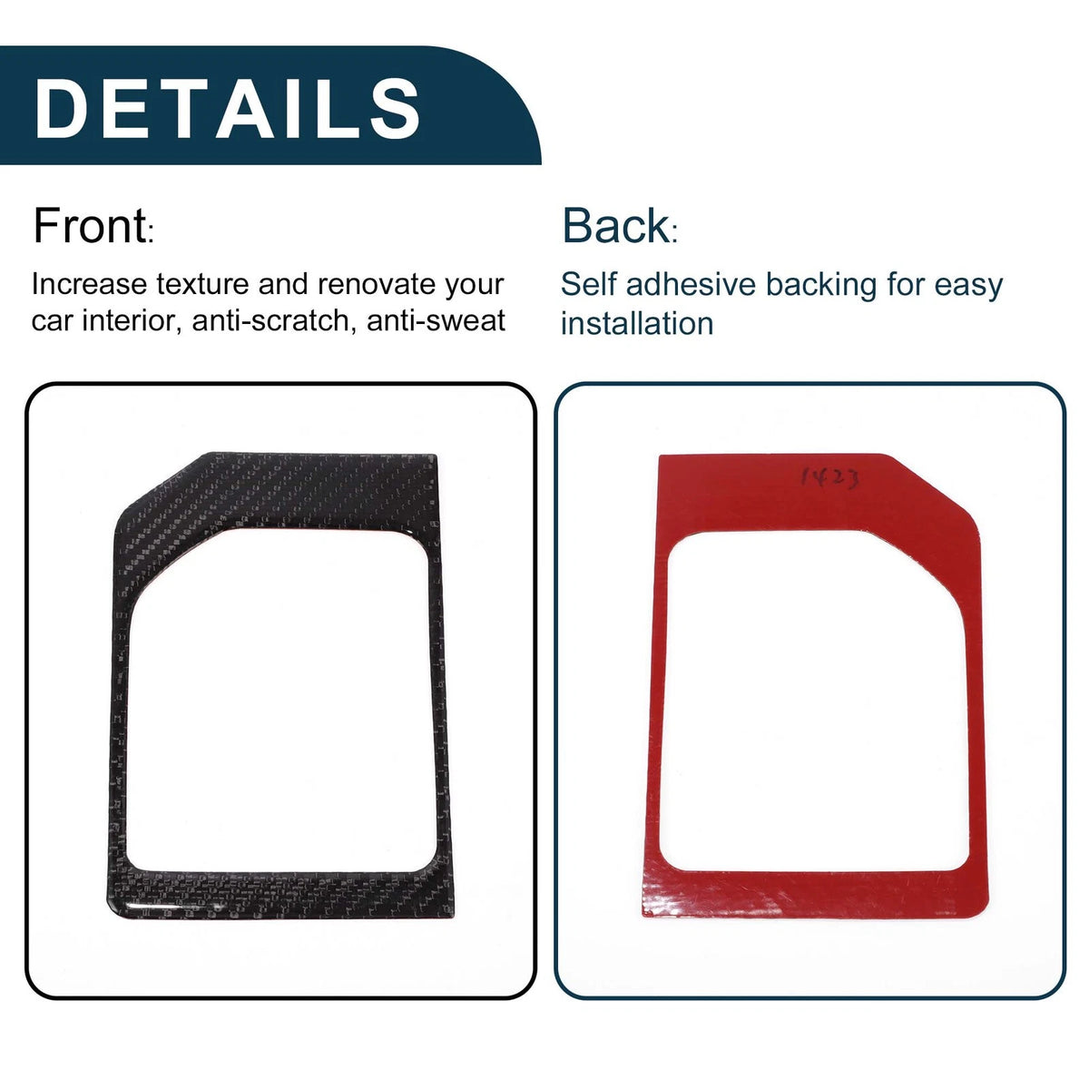 Black Carbon Fiber Gear Shift Box Panel Decal for Toyota Tundra (2014-2021)