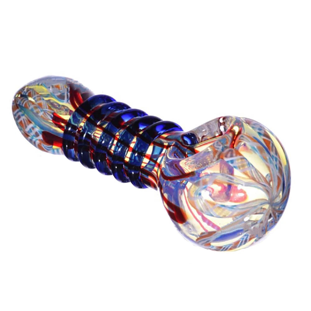 4" Colorful Fumed Glass Hand Pipe for Smoking - Color Changing Design