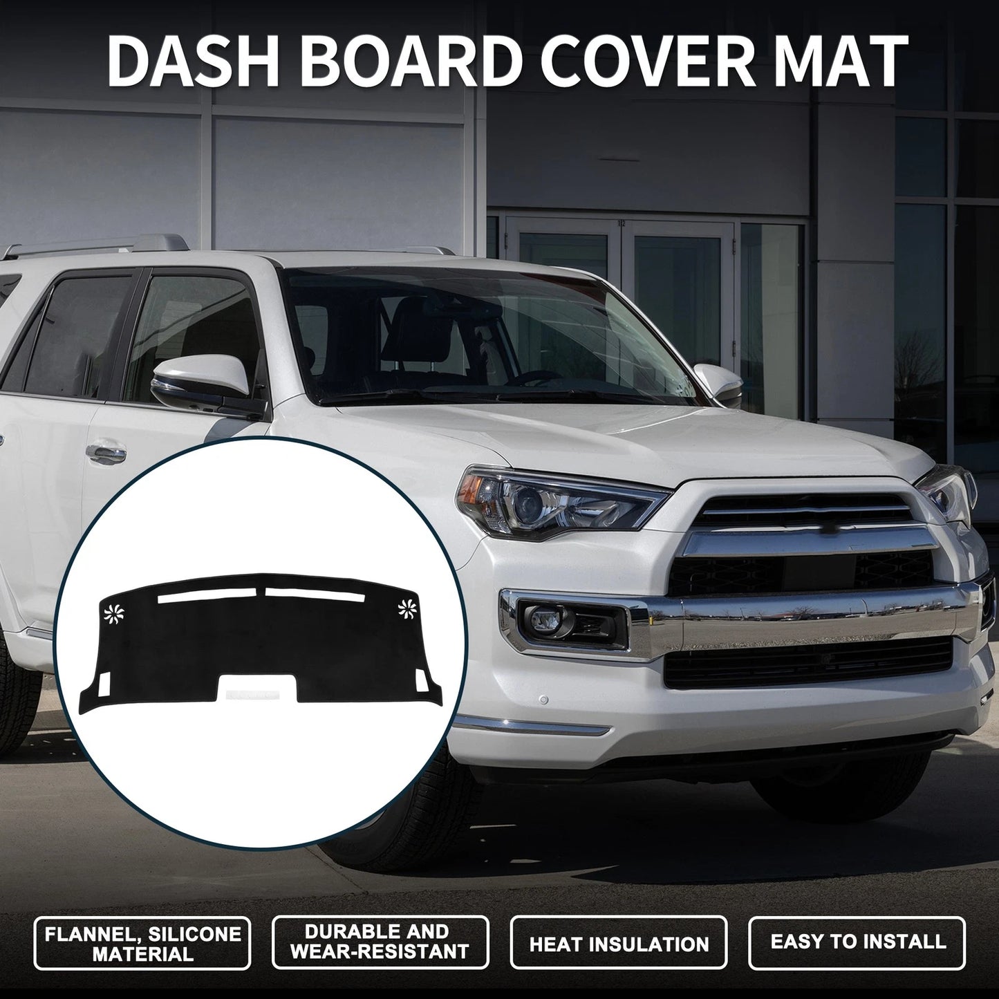 Dashboard Cover Mat for Nissan Moco MG33S Sun Protector Black (2011-2016)