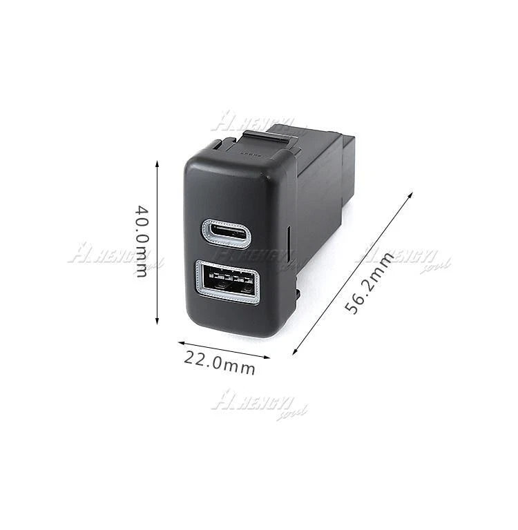 1x Switch Button USB-C PD/USB-A QC3.0 Socket for Toyota Tundra (2005–2007)
