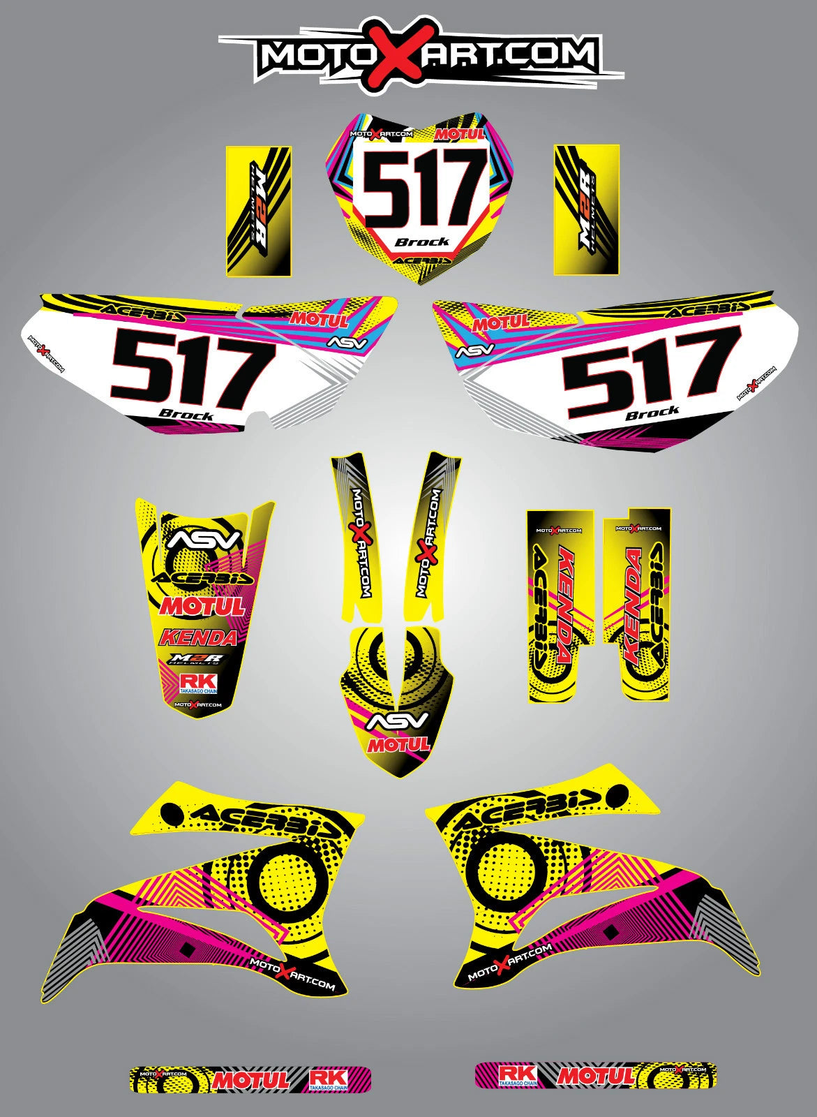 Custom Graphic Kit for Yamaha TTR 125 Neon Style Stickers (2008-2015)
