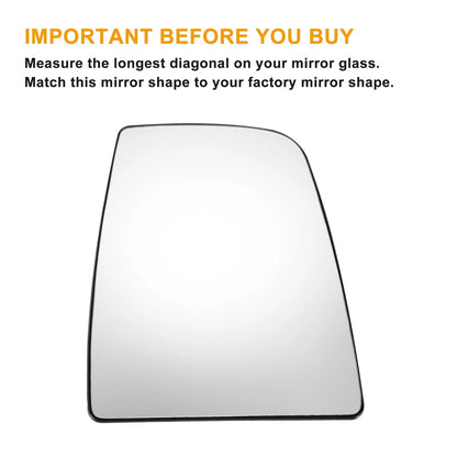 Right Upper White Mirror Glass w/ Back Heated for Ford Transit T150 T250 (2015-2023)