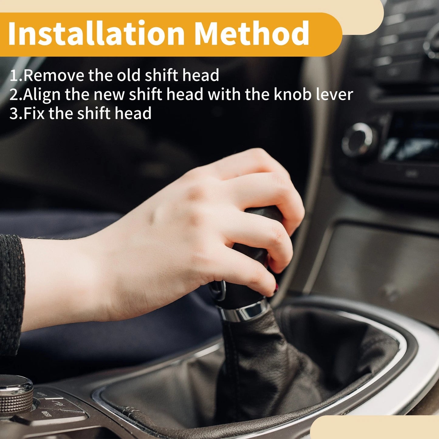 Automatic Gear Shift Knob Plastic Faux Leather for Peugeot 408 (2010-2020)