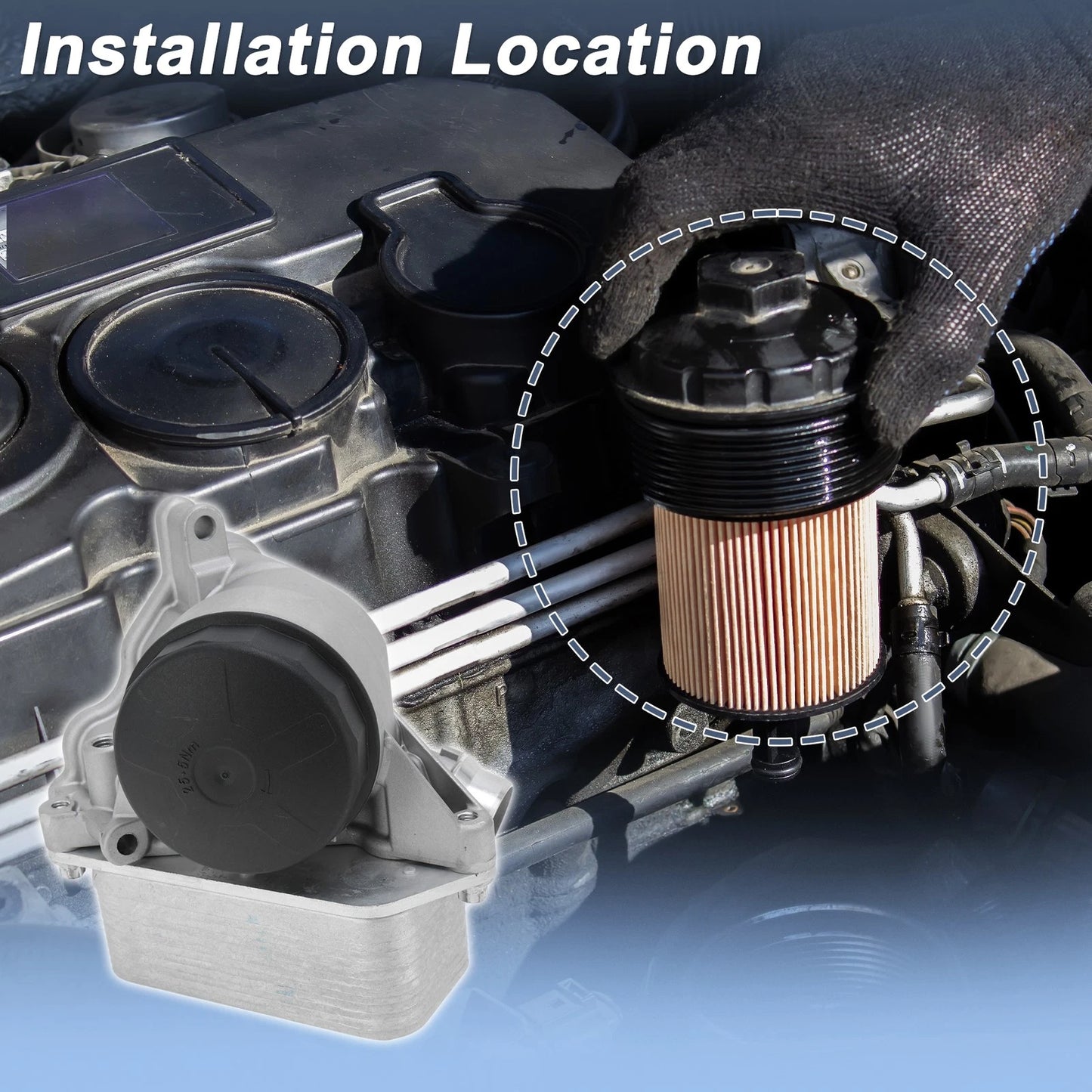 Engine Oil Filter Housing for BMW E91 328i L4 2.0L (2012)