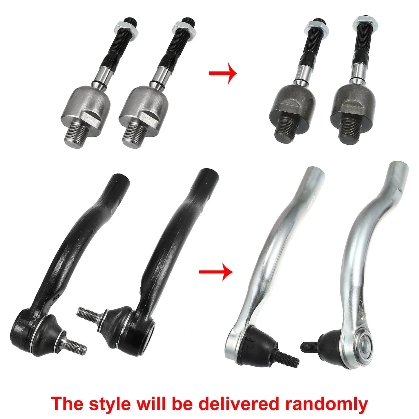 Front Inner Outer Tie Rod End Link Kit for Honda Accord Acura TSX