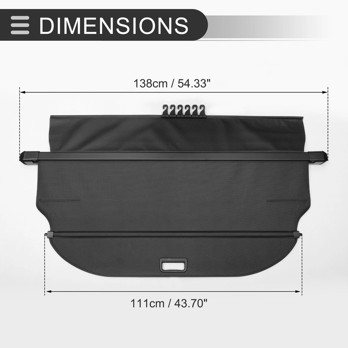 Retractable Cargo Cover for Toyota RAV4 Boot Parcel Shelf Black 2019-2023