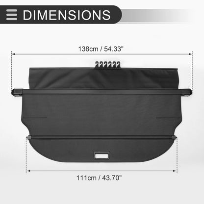 Retractable Cargo Cover for Toyota RAV4 Boot Parcel Shelf Black 2019-2023