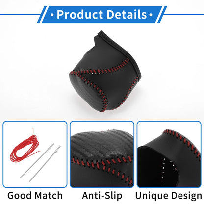 Car Gear Shift Knob Cover  for Toyota CH-R (2017-2021) Black Carbon Fiber Red