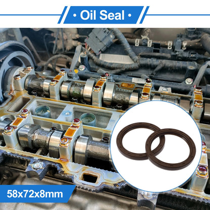 Oil Seal 58x72x8mm Seal Ring Rotary Shaft Seal FKM Rubber 2 x for Make Model