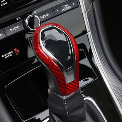 Red Carbon Fiber Gear Shift Knob Cover Trim fit for Infiniti Q50 Q60 QX60 QX80
