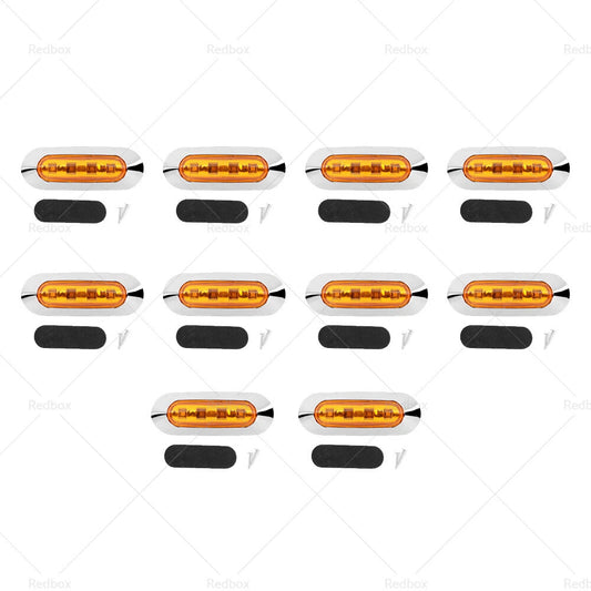 10x LED Clearance Light Side Marker for Truck Trailer Lorry Amber
