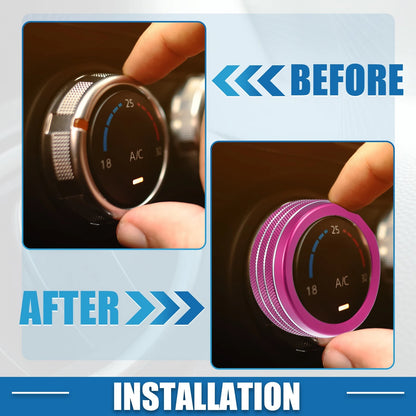 AC Radio Switch Knob Cover Decals for Dodge Durango 2014-2020 - Set of 3 Pink