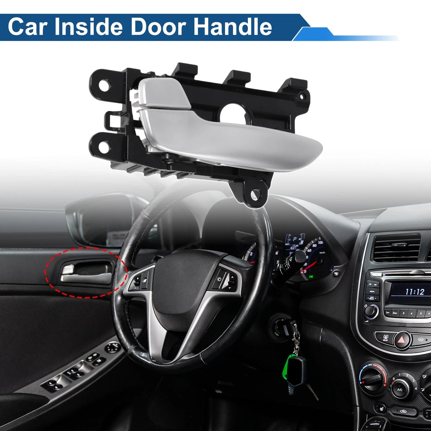 Front Passenger Side Door Handle for Kia K3 (2014-2017) Black Chrome