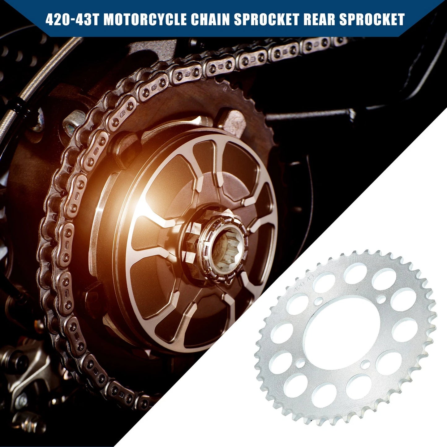 43 Tooth 76mm Motorcycle Chain Sprocket Rear Sprocket for Dirt Bike
