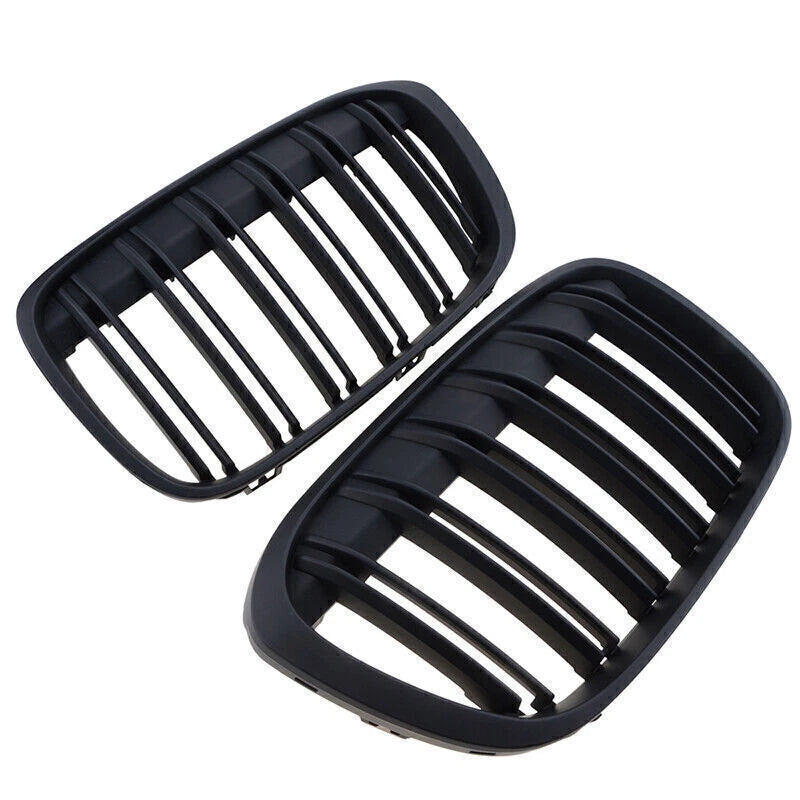 Matte Black Front Kidney Grille for 2016-2019 BMW X1 F48 F49 (2 x Grilles)