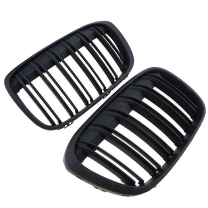 Matte Black Front Kidney Grille for 2016-2019 BMW X1 F48 F49 (2 x Grilles)
