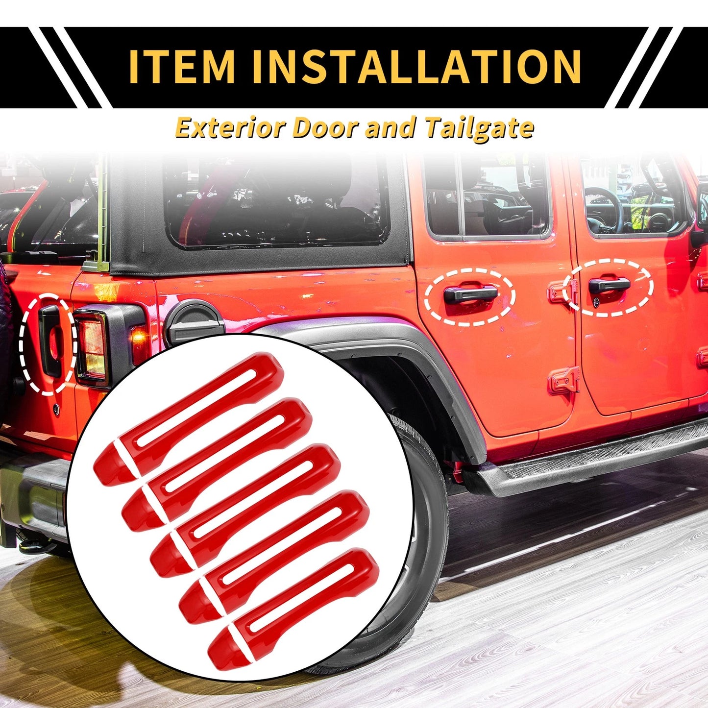 Red Door Tailgate Handle Cover for Jeep Gladiator JT (2020-2021)