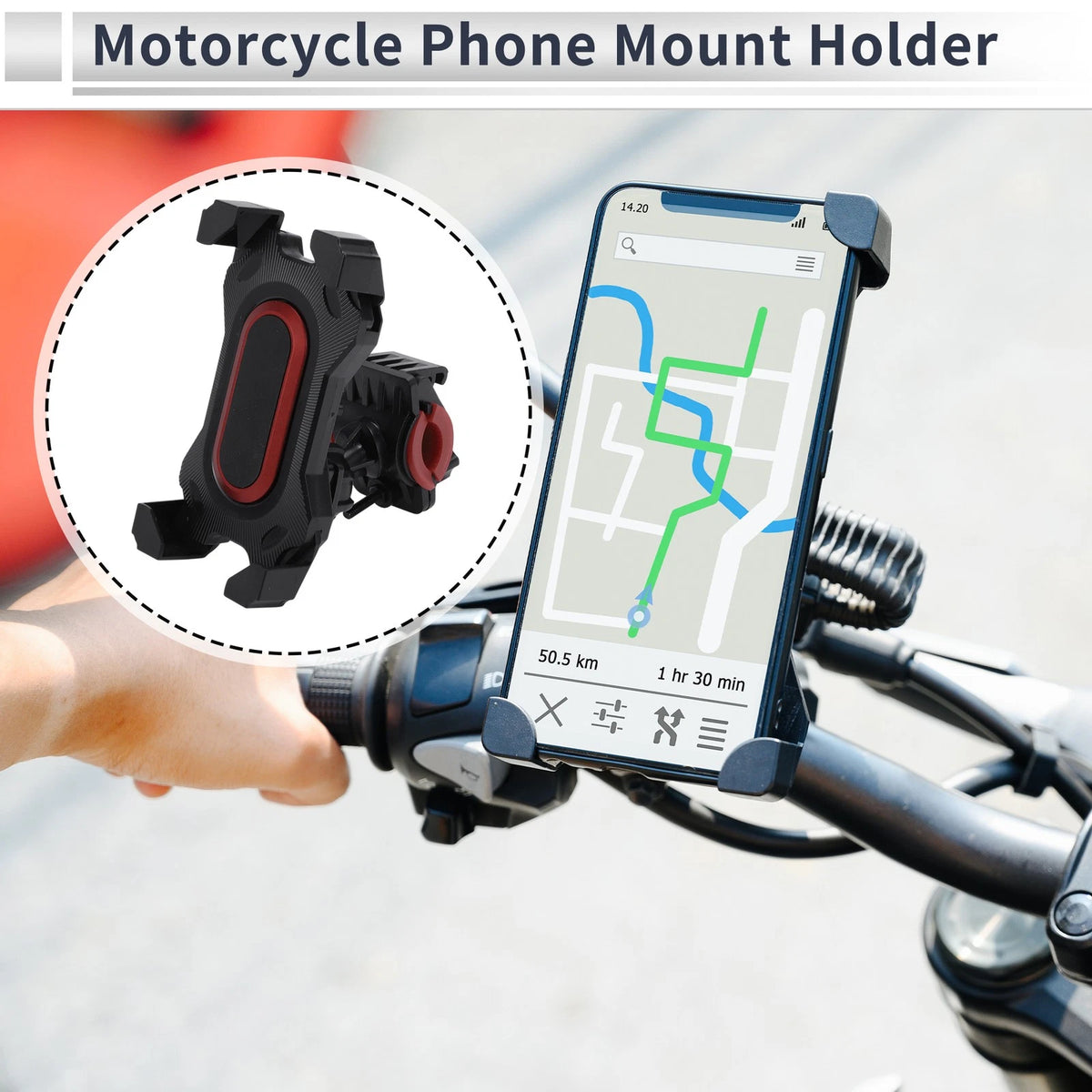 Motorcycle Phone Mount Holder / 1 Pc / Handlebar Mount 4.7-7.2 Phones Black Red for Motorcycle