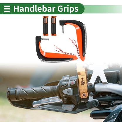 Motorcycle Hand Grips Cover Kit Handlebar Aluminum Alloy Orange