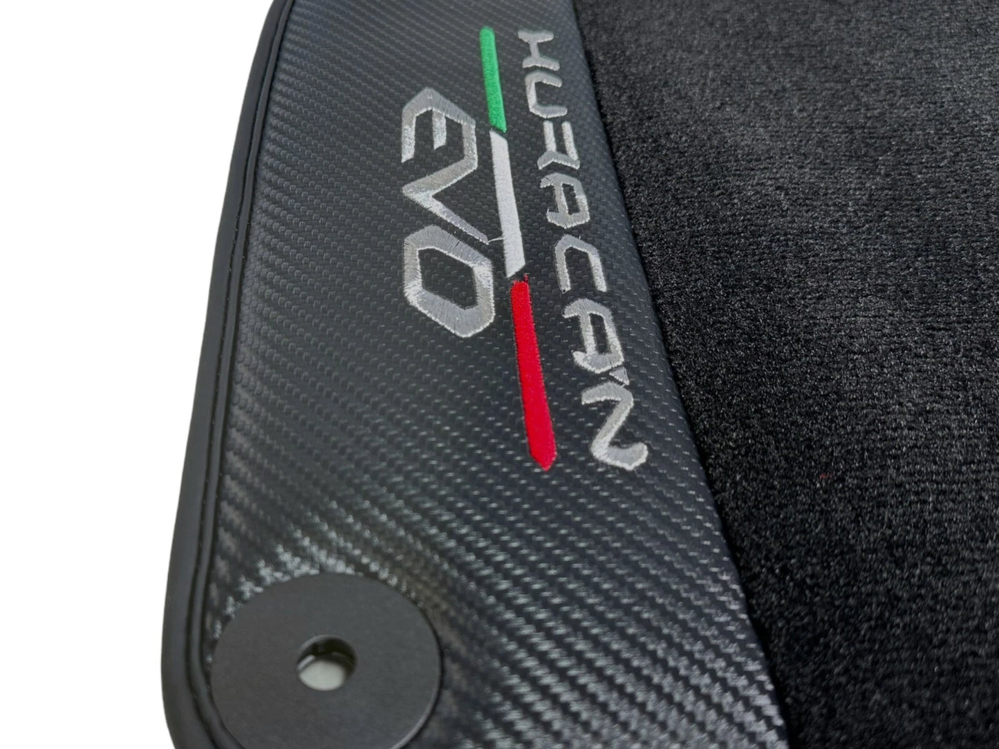 Black Floor Mats for Lamborghini Huracan EVO 2014-2023 LHD with Carbon Leather