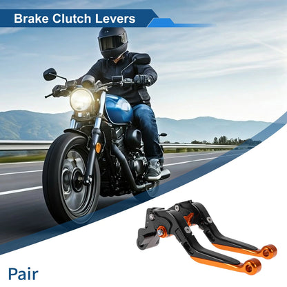 Adjustable Short Long Brake Clutch Lever for Kawasaki NINJA650R Black Orange